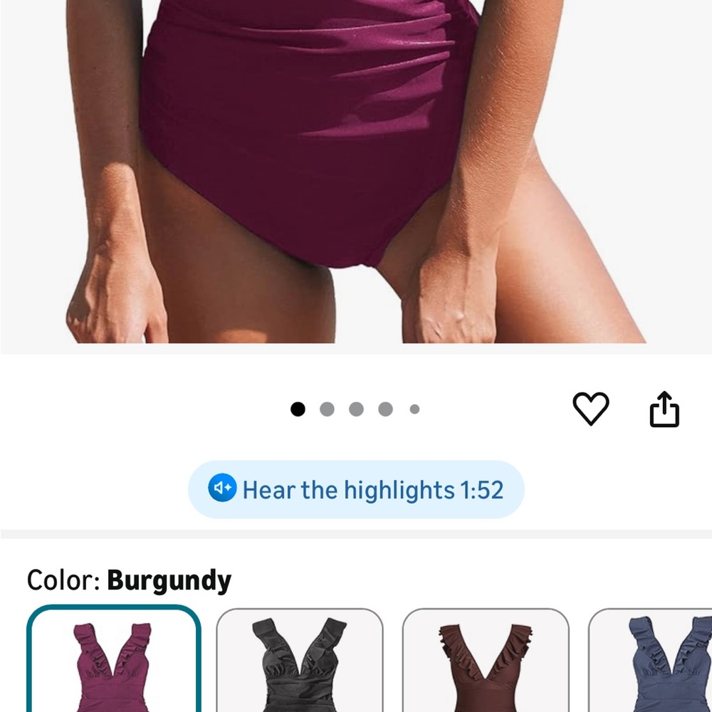 Cupshe Red Ruffled One-Piece Swimsuit - Picture 3 of 8